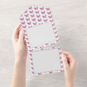 Flower Butterfly with Pink Sakura All In One Einladung (Abreißen)