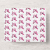 Flower Butterfly with Pink Sakura All In One Einladung (Rückseite)