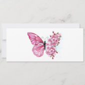 Flower Butterfly with Pink Sakura Ankündigung (Vorderseite)