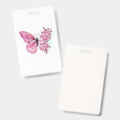 Flower Butterfly with Pink Sakura Ausweis (Vorder- & Rückseite)