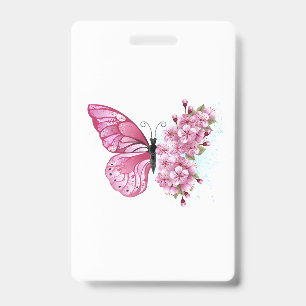 Flower Butterfly with Pink Sakura Ausweis