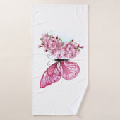Flower Butterfly with Pink Sakura Badehandtuch (Badehandtuch)