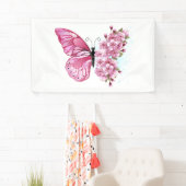 Flower Butterfly with Pink Sakura Banner (Insitu)