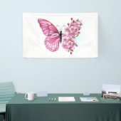 Flower Butterfly with Pink Sakura Banner (Messeveranstaltung)