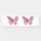 Flower Butterfly with Pink Sakura Banner (Horizontal)