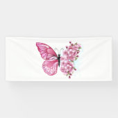 Flower Butterfly with Pink Sakura Banner (Horizontal)
