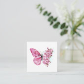 Flower Butterfly with Pink Sakura Begleitkarte (Stehend Vorderseite)