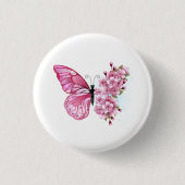 Flower Butterfly with Pink Sakura Button (Vorderseite)