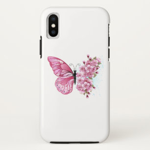 Flower Butterfly with Pink Sakura Case-Mate iPhone Hülle
