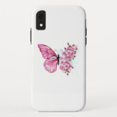 Flower Butterfly with Pink Sakura Case-Mate iPhone Hülle (Rückseite)
