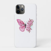 Flower Butterfly with Pink Sakura Case-Mate iPhone Hülle (Rückseite)