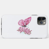Flower Butterfly with Pink Sakura Case-Mate iPhone Hülle (Rückseite (Horizontal))