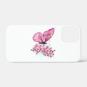 Flower Butterfly with Pink Sakura Case-Mate iPhone Hülle (Rückseite (Horizontal))