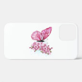 Flower Butterfly with Pink Sakura Case-Mate iPhone Hülle (Rückseite (Horizontal))