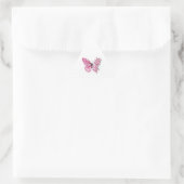 Flower Butterfly with Pink Sakura Dreieckiger Aufkleber (Tasche)