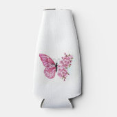 Flower Butterfly with Pink Sakura Flaschenkühler (Vorderseite)