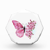 Flower Butterfly with Pink Sakura Fotoblock (Vorderseite)