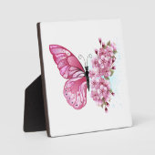 Flower Butterfly with Pink Sakura Fotoplatte (Vorderseite)