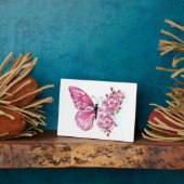 Flower Butterfly with Pink Sakura Fotoplatte (Seite)