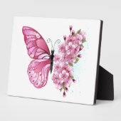 Flower Butterfly with Pink Sakura Fotoplatte (Seite)