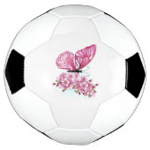 Flower Butterfly with Pink Sakura Fußball (Gedreht)