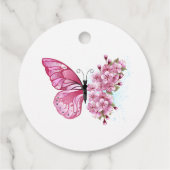 Flower Butterfly with Pink Sakura Geschenkanhänger (Rückseite)