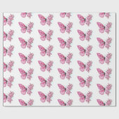 Flower Butterfly with Pink Sakura Geschenkpapier (Flach)