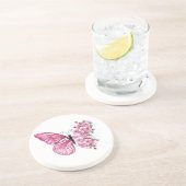 Flower Butterfly with Pink Sakura Getränkeuntersetzer (Seite)