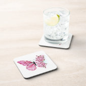 Flower Butterfly with Pink Sakura Getränkeuntersetzer (Rechte Seite)