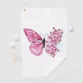 Flower Butterfly with Pink Sakura Golfhandtuch (Insitu)