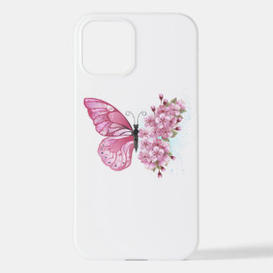 Flower Butterfly with Pink Sakura iPhone 12 Hülle