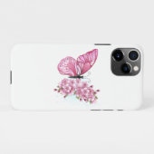 Flower Butterfly with Pink Sakura iPhone Hülle (Rückseite (Horizontal))