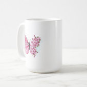 Flower Butterfly with Pink Sakura Kaffeetasse (Vorderseite Links)