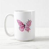 Flower Butterfly with Pink Sakura Kaffeetasse (Links)