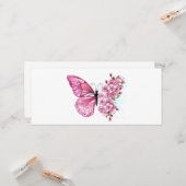Flower Butterfly with Pink Sakura Karte (Vorderseite/Rückseite Beispiel)