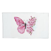 Flower Butterfly with Pink Sakura Kissenbezug (Rückseite-Rechts)