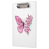 Flower Butterfly with Pink Sakura Klemmbrett (Links)