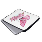 Flower Butterfly with Pink Sakura Laptopschutzhülle (Vorne Knopf)