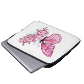 Flower Butterfly with Pink Sakura Laptopschutzhülle (Vorne Knopf)