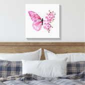 Flower Butterfly with Pink Sakura Leinwanddruck (Insitu (Schlafzimmer))