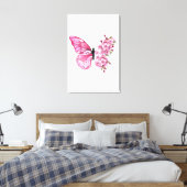 Flower Butterfly with Pink Sakura Leinwanddruck (Insitu (Schlafzimmer))