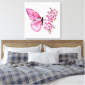 Flower Butterfly with Pink Sakura Leinwanddruck (Insitu (Schlafzimmer))