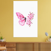 Flower Butterfly with Pink Sakura Leinwanddruck (Insitu (Wohnzimmer))