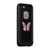 Flower Butterfly with Pink Sakura LifeProof iPhone Hülle (Hinten/Rechts)
