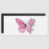 Flower Butterfly with Pink Sakura Magneteinladung (Vorne/Hinten)