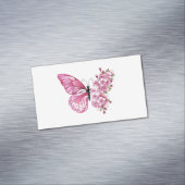 Flower Butterfly with Pink Sakura Magnetische Visitenkarte (Beispiel)