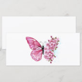 Flower Butterfly with Pink Sakura Menükarte (Vorne/Hinten)