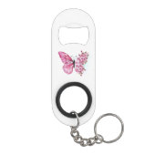 Flower Butterfly with Pink Sakura Mini Flaschenöffner (Rückseite)