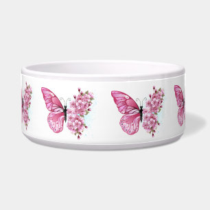 Flower Butterfly with Pink Sakura Napf