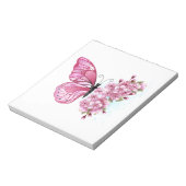 Flower Butterfly with Pink Sakura Notizblock (Rotiert)